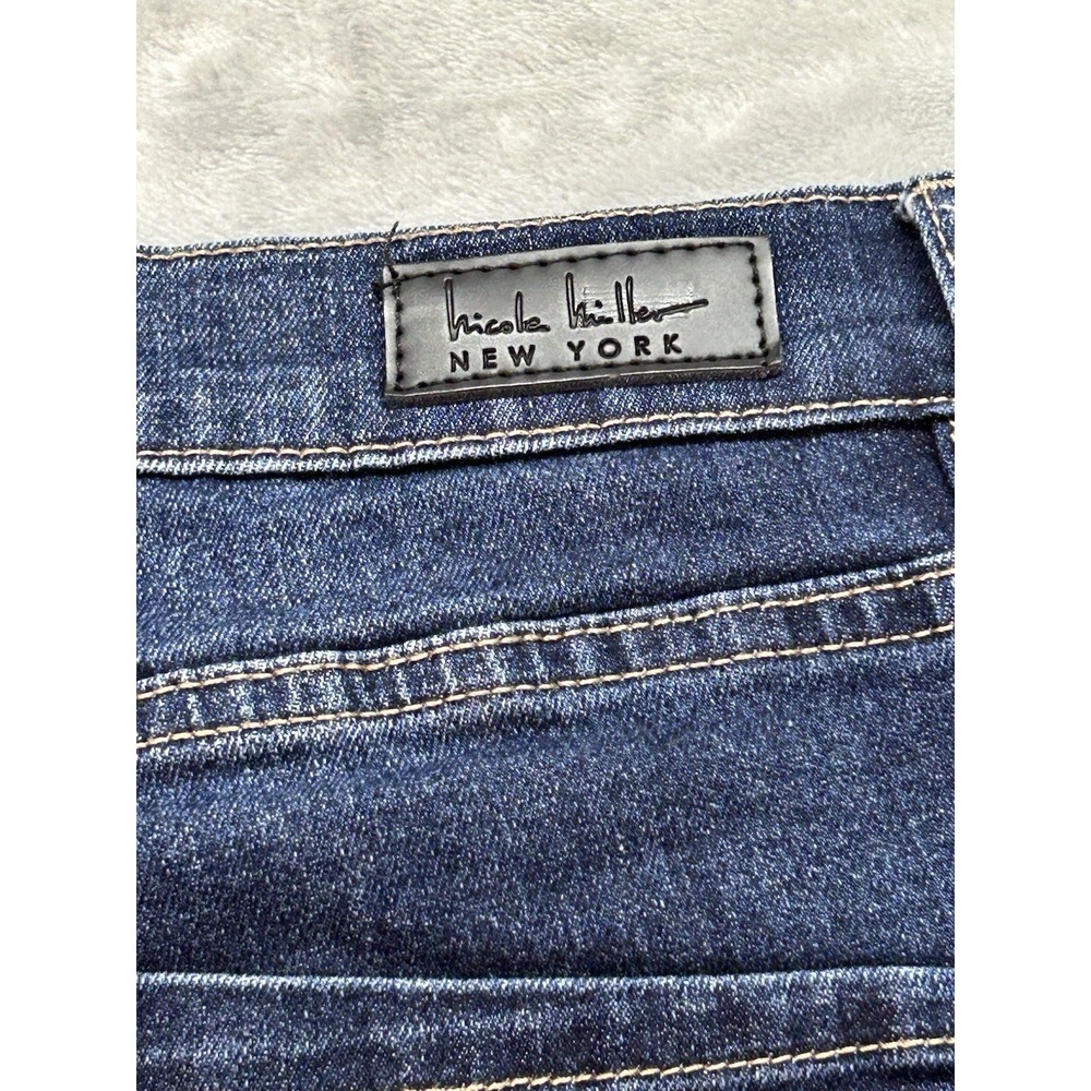 Nicole Miller Womens 10 Blue Jean Soho Ankle High Rise Skinny Stretch Whiskered - Picture 5 of 13